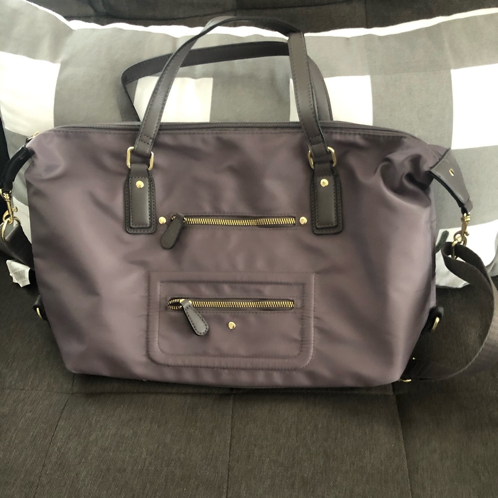 Gray nylon tote.